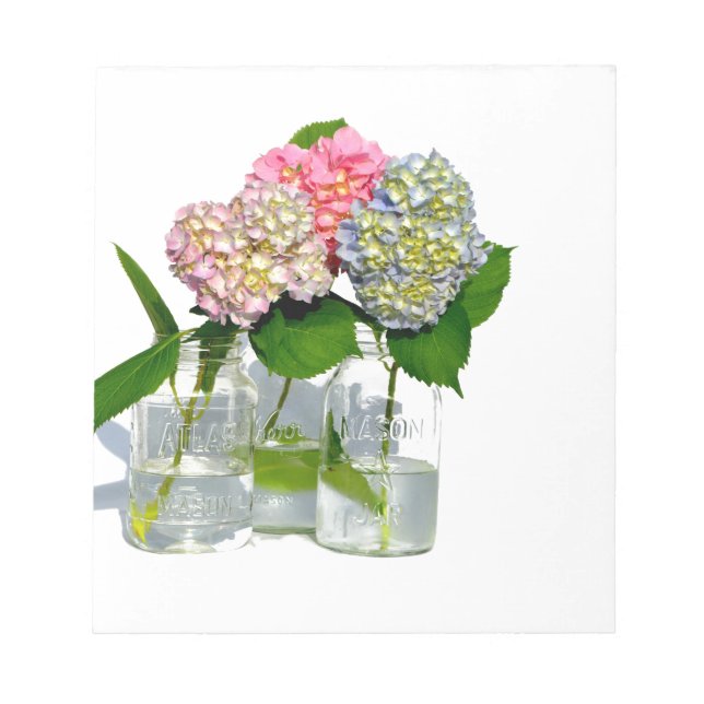 Bloc De Notas Hydrangeas y Mason jar (Frente)