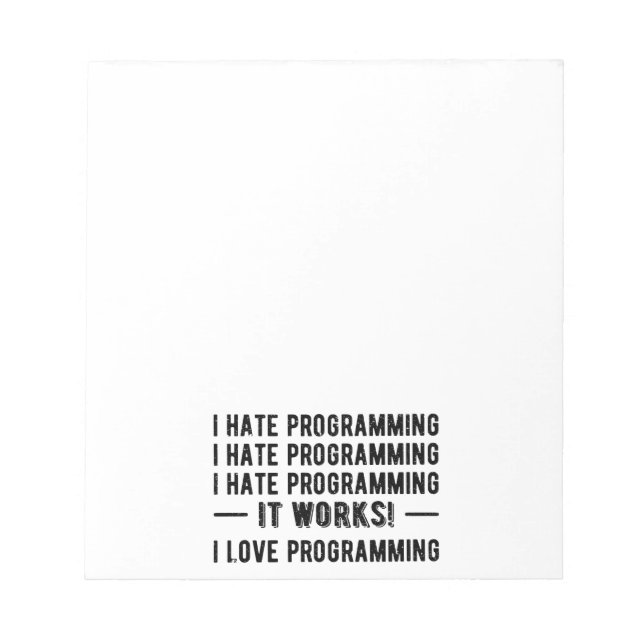 Bloc De Notas I Hate Programation - Divertido Programador II (Frente)