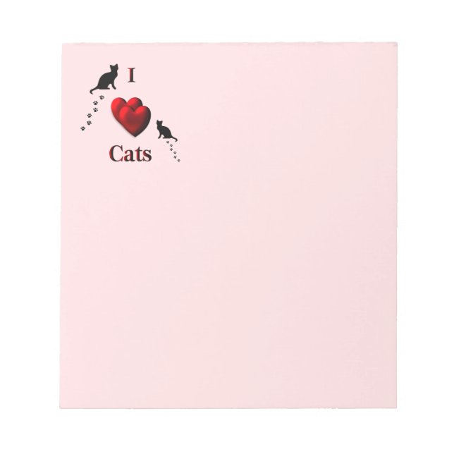 Bloc De Notas I Heart Cats Pink (Frente)