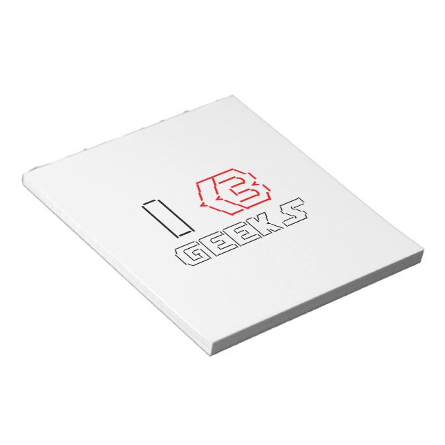 Bloc De Notas I Heart Geeks ASCII ART (Lado Derecho)