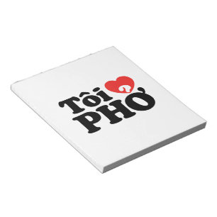 Bloc De Notas I Heart (Love) Pho (Tôi + PHỞ) Idioma Vietnamita