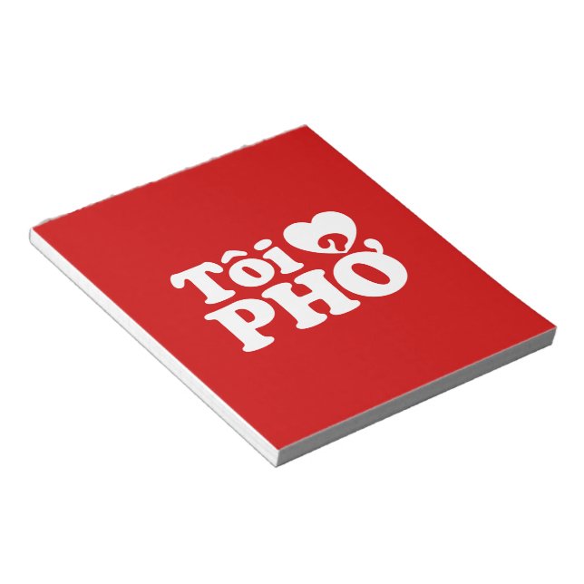 Bloc De Notas I Heart (Love) Pho (Tôi + PHỞ) Idioma Vietnamita (Lado Derecho)