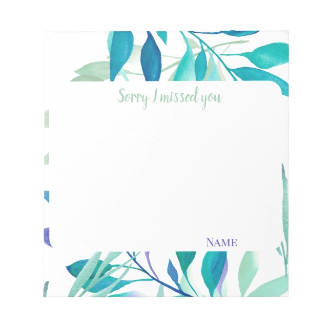 Bloc De Notas I missed you customize texts  (Frente)