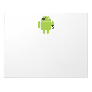 Bloc De Notas Icono de Robot Android como pirata