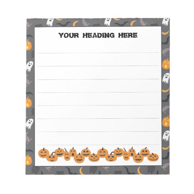 Bloc De Notas Iconos de Halloween personalizado notepad (Frente)