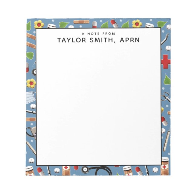 Bloc De Notas Idea de regalo de enfermería personalizada Notepad (Frente)