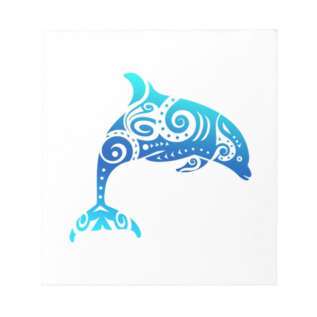Bloc De Notas Idea de regalo de tatuaje tribal maorí delfín poli (Frente)