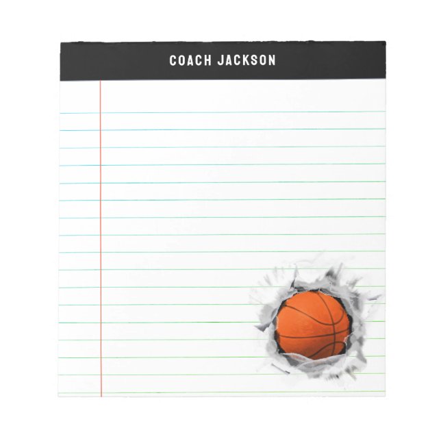Bloc De Notas Ideas personalizadas de regalo de baloncesto (Frente)