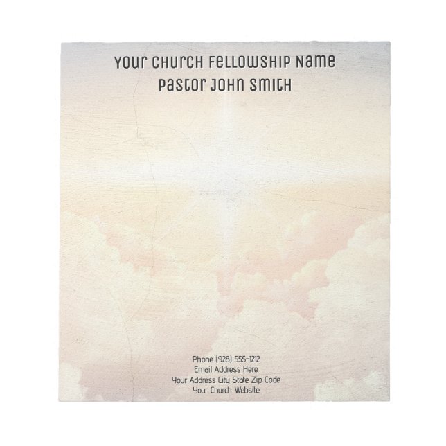 Bloc De Notas Iglesia de la Nube Celestial Cristiana (Frente)