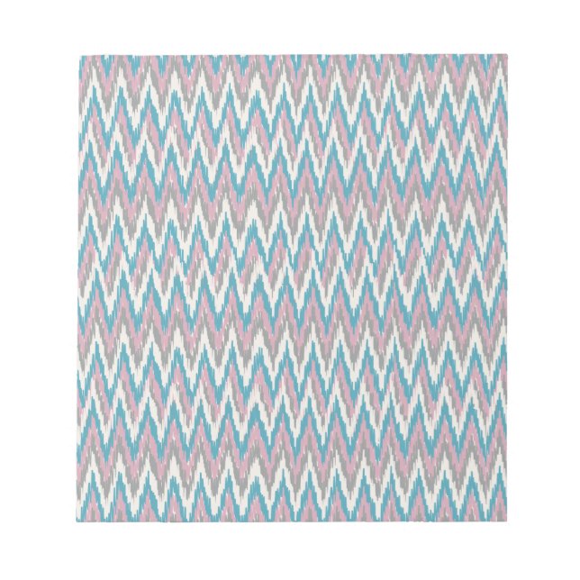 Bloc De Notas Ikat rosa y azul turbio (Frente)