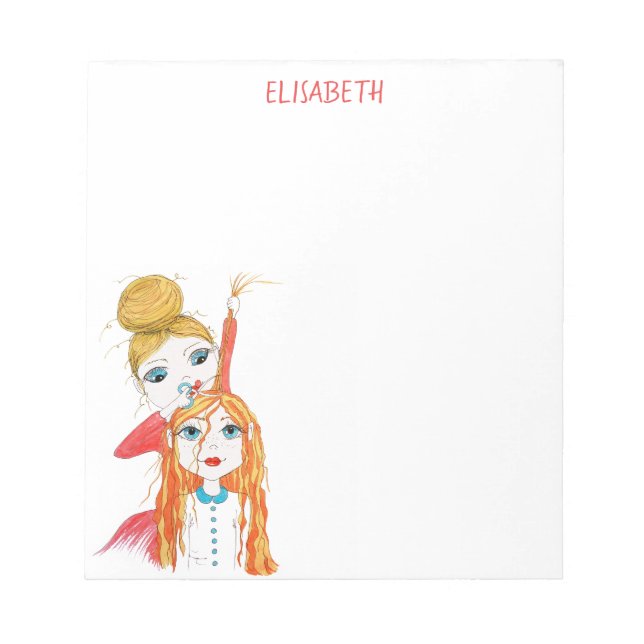 Bloc De Notas Ilustracion caprichoso y capilar personalizado (Frente)