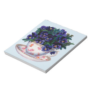Bloc De Notas Ilustracion clásico del vintage de la taza de té