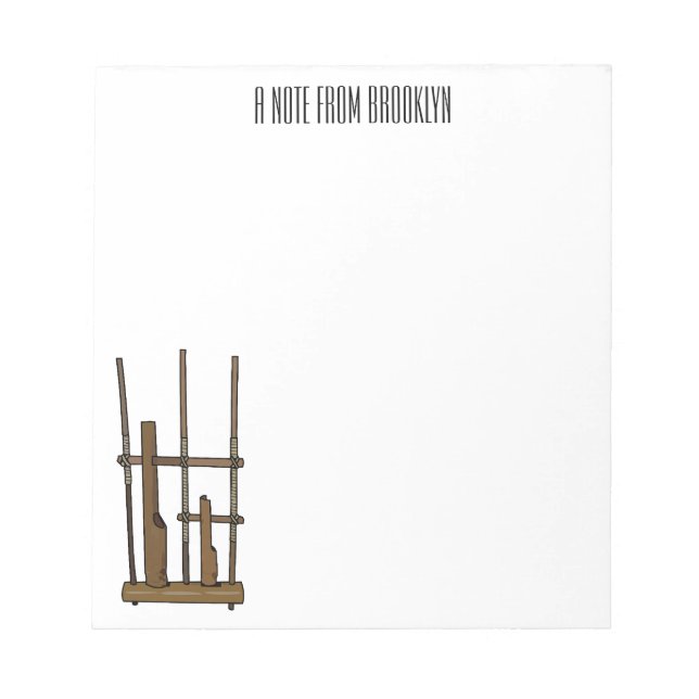 Bloc De Notas Ilustracion de Angklung personalizado (Frente)