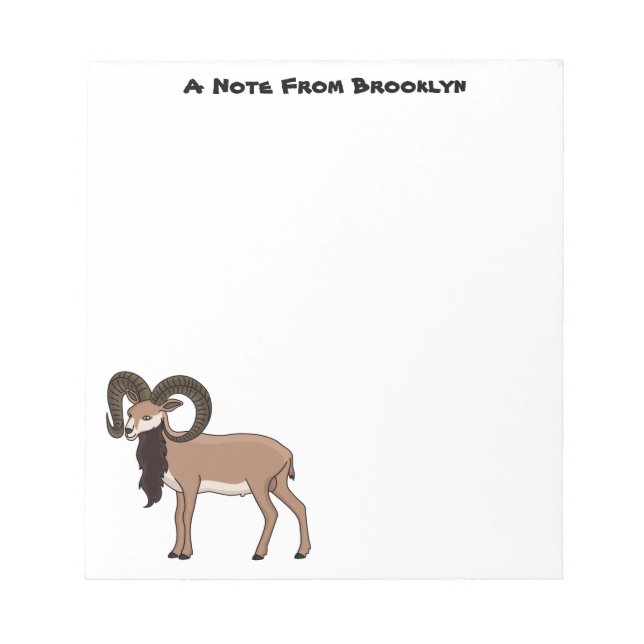Bloc De Notas Ilustracion de cabra de Mouflon (Frente)