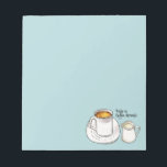 Bloc De Notas Ilustracion de café y de garrapatas | Pausa de caf<br><div class="desc">Esta es una pintura acuarela con un contorno dibujado con bolígrafos de brocha,  hay un café en una taza sobre un platillo y una crema al lado. Es un ilustracion bonito y moderno. Dice "Tómate un descanso para el café" en el ilustracion.</div>