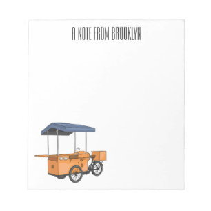 Bloc De Notas Ilustracion de carrito de comida para bicicletas p