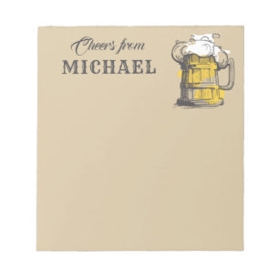 Bloc De Notas Ilustración de cerveza de nombre personalizado