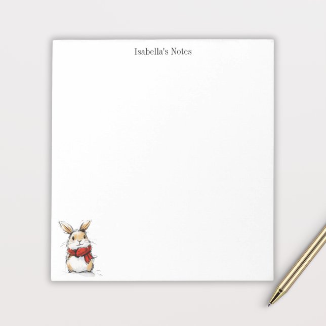 Bloc De Notas Ilustración de conejo de invierno lindo (Subido por el creador)