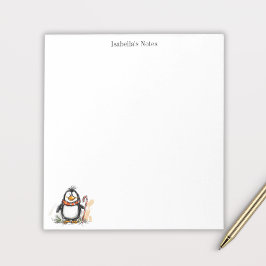 Bloc De Notas Ilustración de dibujo de pingüino de invierno lind