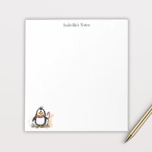 Bloc De Notas Ilustración de dibujo de pingüino de invierno lind