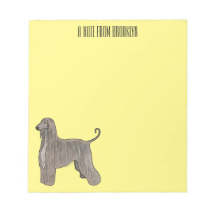 Bloc De Notas Ilustración de dibujos animados de perro galgo afg