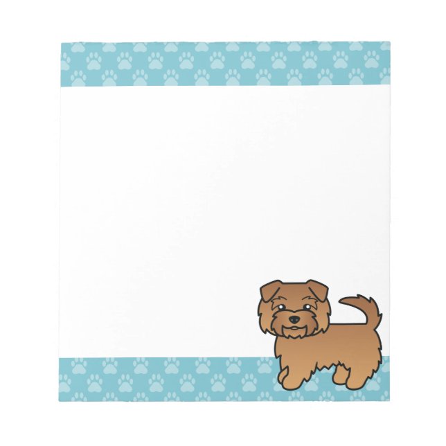 Bloc De Notas Ilustración de dibujos animados de perro Terrier N (Frente)