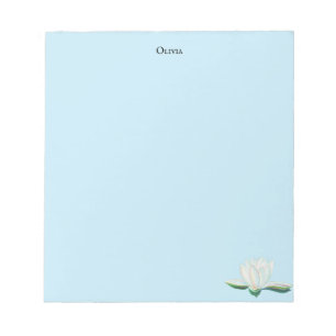 Bloc De Notas Ilustracion de flores de Lotus blanco