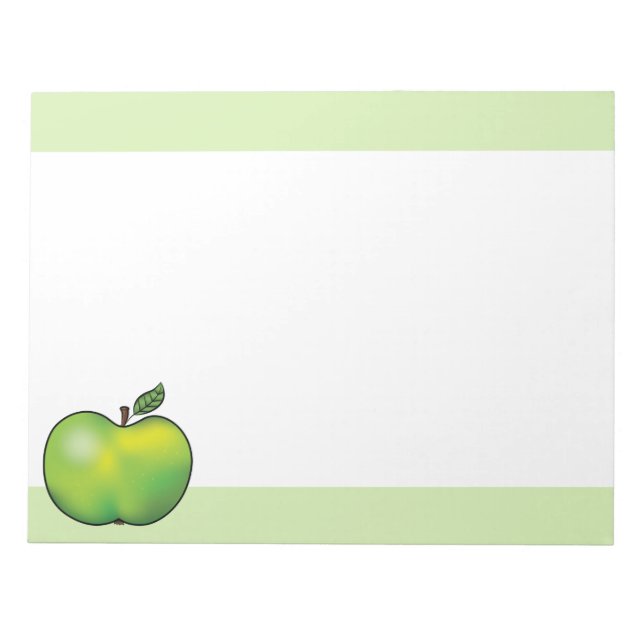 Bloc De Notas Ilustracion de fruta de Apple Personalizado verde (Frente)