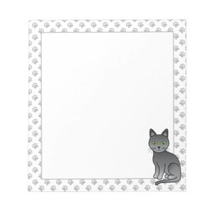 Bloc De Notas Ilustración de gato de dibujos animados lindo Russ