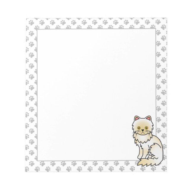 Bloc De Notas Ilustración de gato de dibujos animados persa crem (Frente)