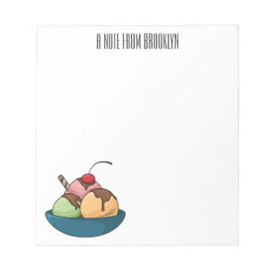 Bloc De Notas Ilustracion de helado personalizado