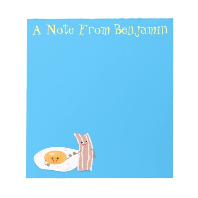 Bloc De Notas Ilustracion de huevo de kawaii y personalizado de  (Frente)