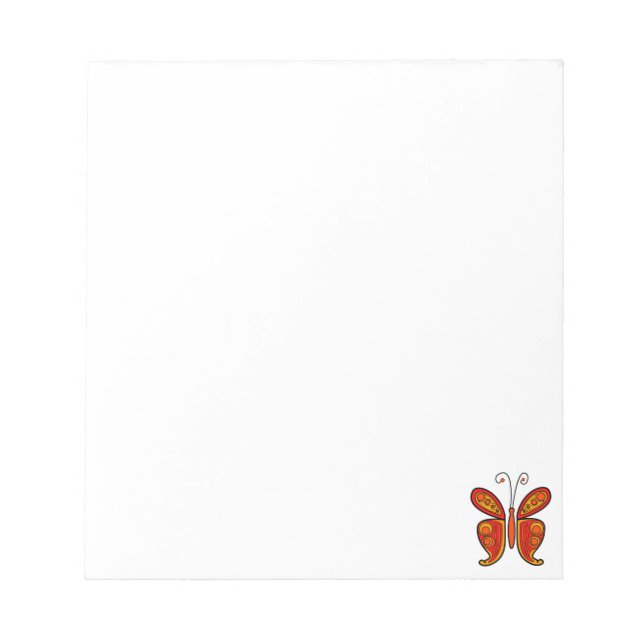 Bloc De Notas ilustracion de mariposa naranja (Frente)