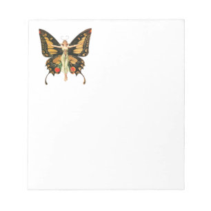 Bloc De Notas Ilustración de Mujer Volando Mariposa Flapper