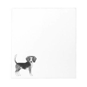 Bloc De Notas Ilustracion De Perro Beagle Cudo En Blanco Y Negro