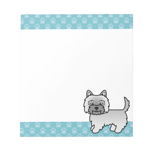 Bloc De Notas Ilustración de perro de dibujos animados lindo Ter (Frente)