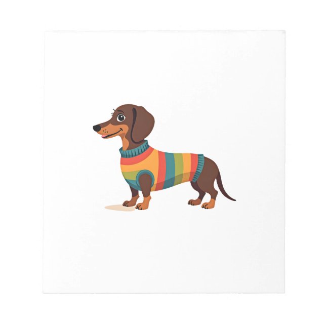 Bloc De Notas Ilustración de perro largo dachshund lindo con sué (Frente)