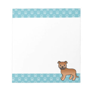 Bloc De Notas Ilustración de perro Staffordshire Bull Terrier ro