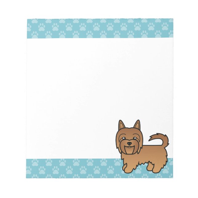 Bloc De Notas Ilustración de perro Terrier australiano rojo (Frente)