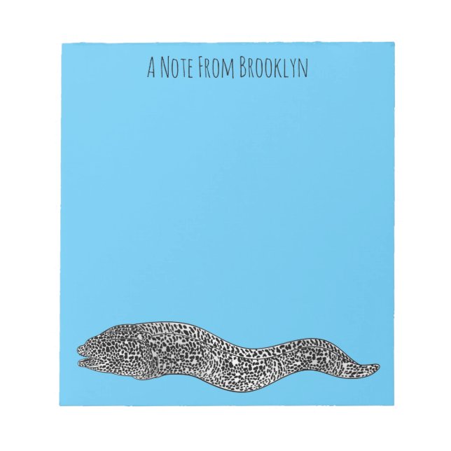 Bloc De Notas Ilustracion de personalizado de anguila negra con  (Frente)