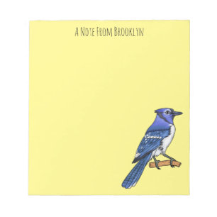 Bloc De Notas Ilustracion de personalizado de ave azul jay 