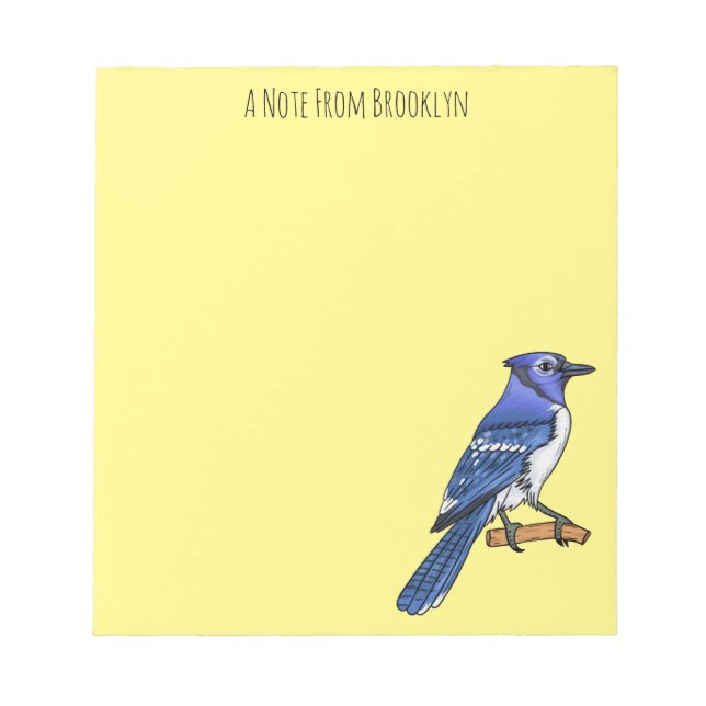 Bloc De Notas Ilustracion de personalizado de ave azul jay  (Frente)