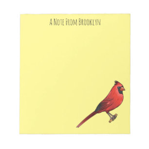 Bloc De Notas Ilustracion de personalizado de aves cardinales de
