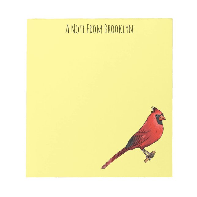 Bloc De Notas Ilustracion de personalizado de aves cardinales de (Frente)