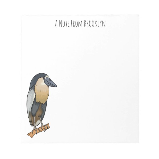 Bloc De Notas Ilustracion de personalizado de aves de garza (Frente)