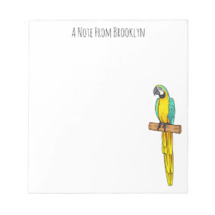 Bloc De Notas Ilustracion de personalizado de aves de macao azul