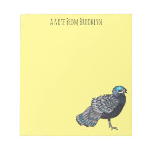 Bloc De Notas Ilustracion de personalizado de aves de pavo real