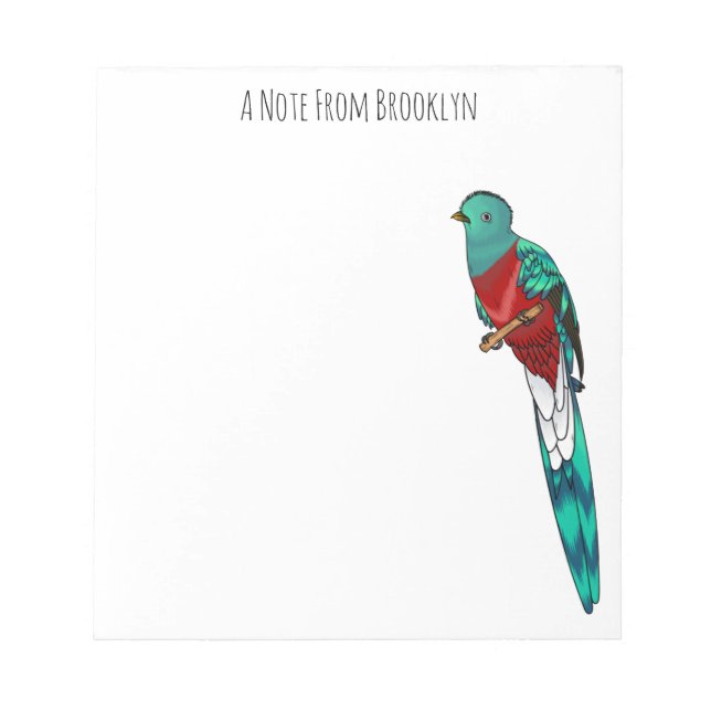 Bloc De Notas Ilustracion de personalizado de aves quetzales res (Frente)