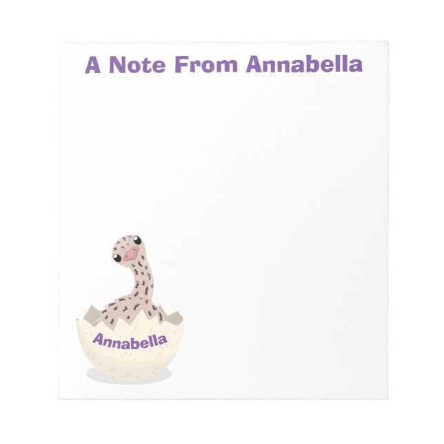 Bloc De Notas Ilustracion de personalizado de avestruz de bebé (Frente)