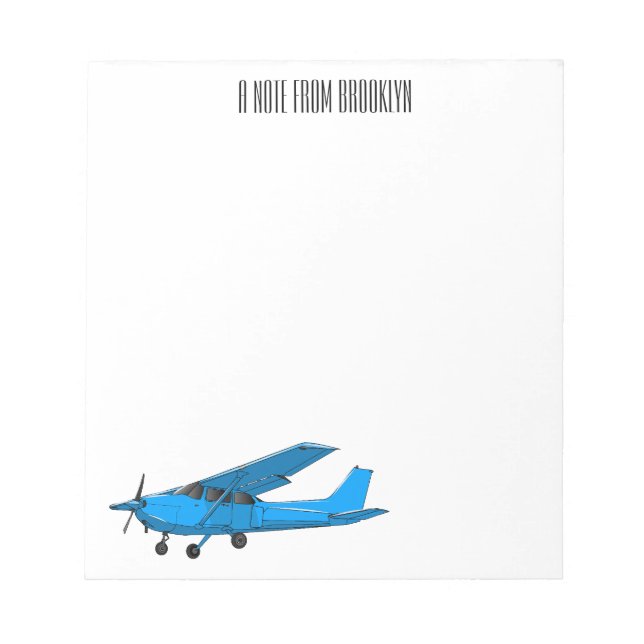 Bloc De Notas Ilustracion de personalizado de aviones (Frente)